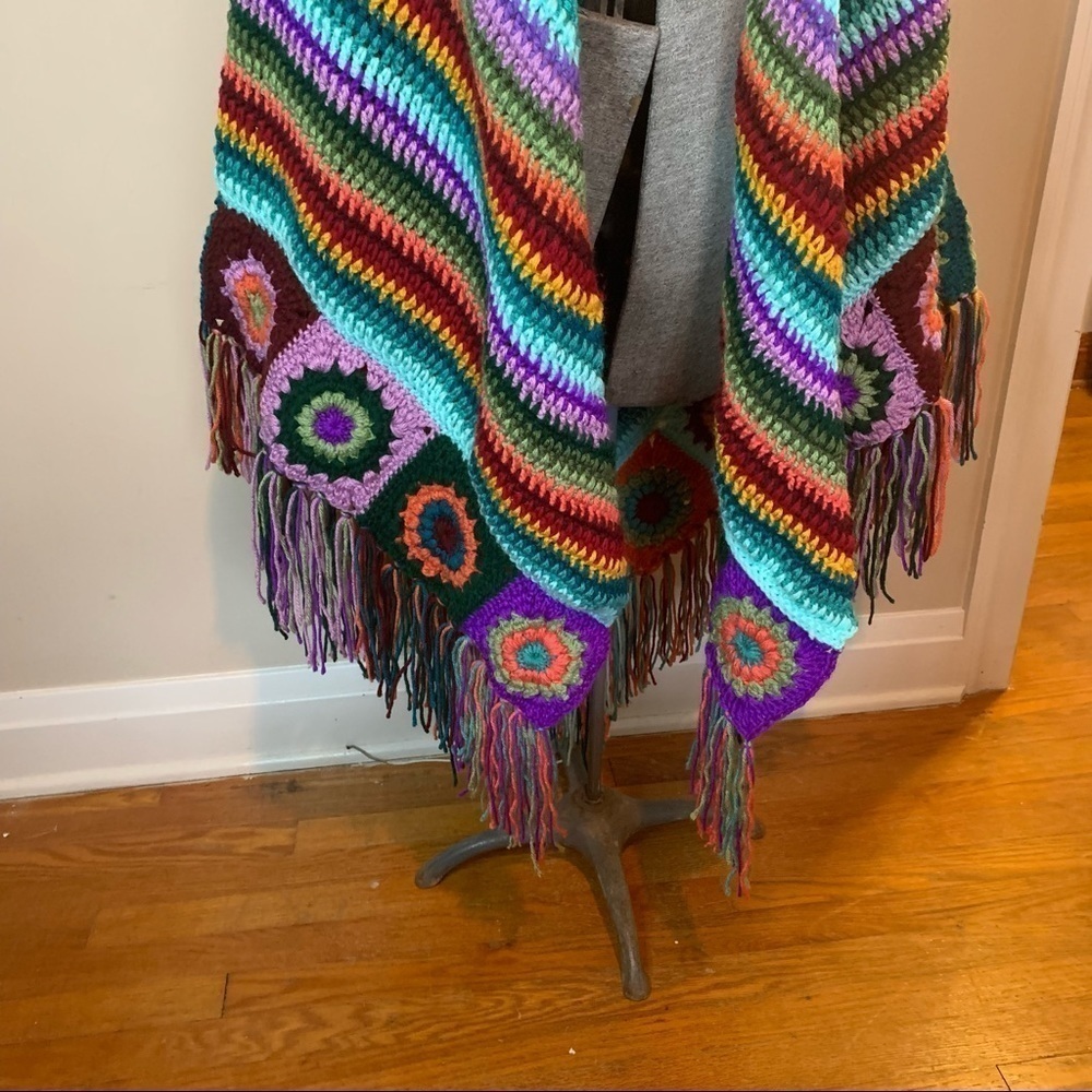 Granny Square Poncho Shawl - Picture 6 of 11